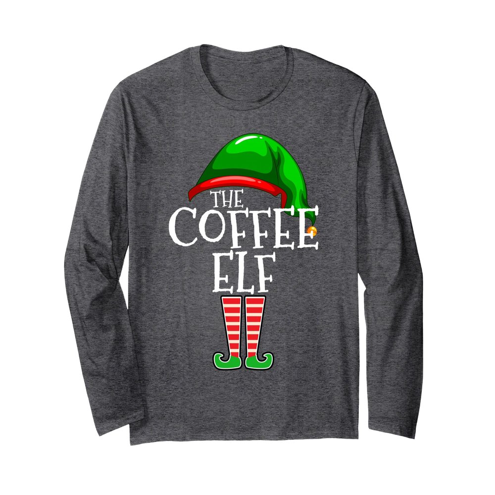 The Coffee Elf Group Matching Family Christmas Gifts Funny Long Sleeve T-Shirt