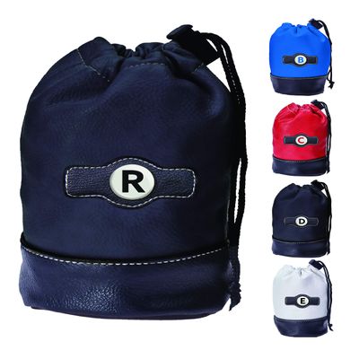 Clip Wipes Black Letter R - Personalized Logo Drawstring Valuables Golf Pouch