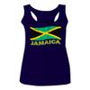 0052. Carribean Outfit Jamaica Jamaican National Country Flag Women's Tank Top Racerback (Navy Blue, X Small) view 1