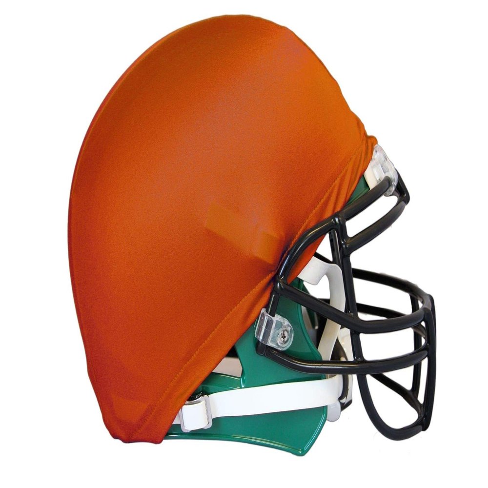 TAG Football Helmet Cover - Rubber Elastic Band Secures Cover to Helmet - Great for Scrimmages, Practice, Pre-Season and Game Day - 12 Pack - Orange