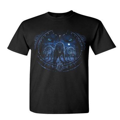 Wolf Pack T-Shirt Spirit Animal Claws and Fangs Wild Animals Mens Tee Shirt Black Small