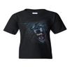 Fierce Growling Wolf Youth T-Shirt Wilderness Wild Animal Lone Wolf Kids Tee Black Small view 1