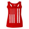 0059. American Flag Thin Red Line Firefighter Support Fireman Patriotic Style Women's Tank Top Racerback (Red, X Small) view 1