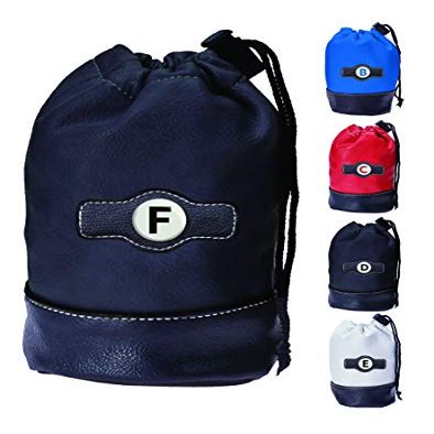 Clip Wipes Black Letter F - Personalized Logo Drawstring Valuables Golf Pouch