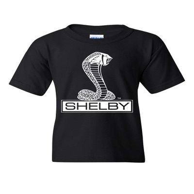 Shelby Cobra Youth T-Shirt American Classic Muscle Car Ford Mustang Kids Tee Black Small