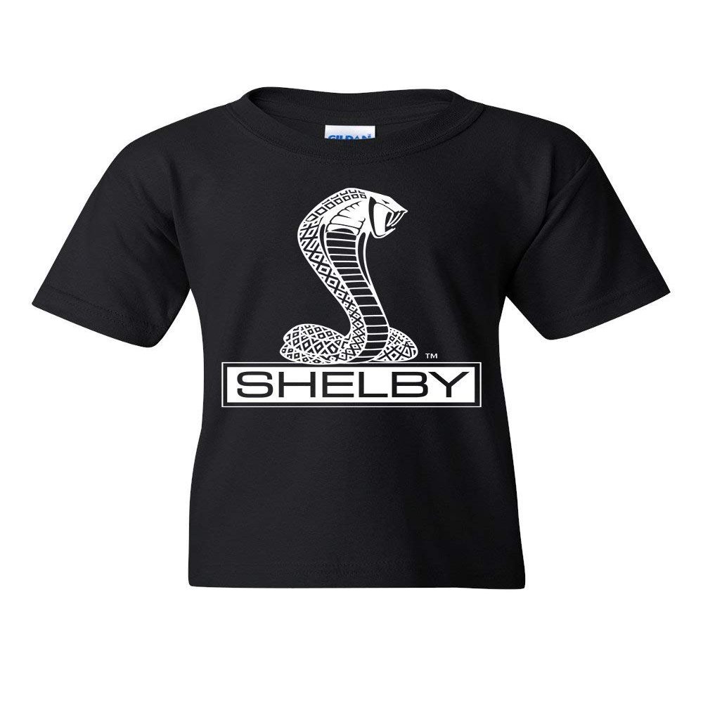 Shelby Cobra Youth T-Shirt American Classic Muscle Car Ford Mustang Kids Tee Black Small
