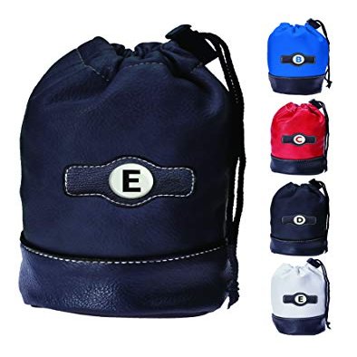 Clip Wipes Black Letter E - Personalized Logo Drawstring Valuables Golf Pouch