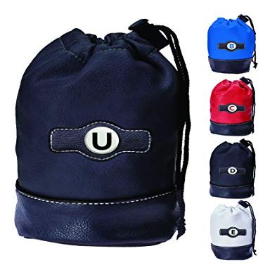Clip Wipes Black Letter U - Personalized Logo Drawstring Valuables Golf Pouch