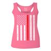 0059. American Flag Thin Red Line Firefighter Support Fireman Patriotic Style Women's Tank Top Racerback (Pink X Small) view 1