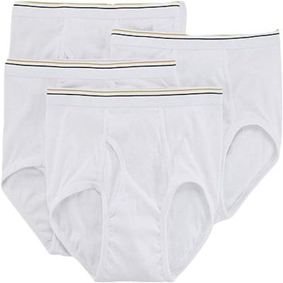 Stafford 4 Pack 100% Cotton Full-Cut Briefs White (36)