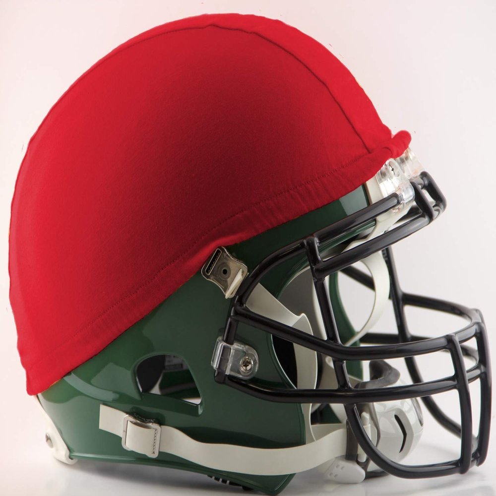 TAG Scrimmage Football Helmet Cover - Rubber Elastic Band Secures Cover to Helmet - Great for Practice, Pre-Season and Game Day - 12 Pack - Scarlet