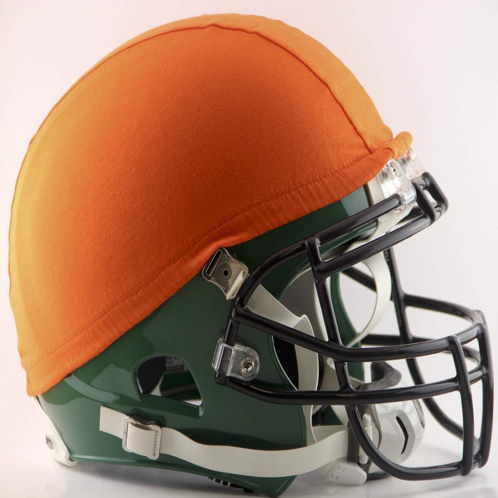 TAG Scrimmage Football Helmet Cover - Rubber Elastic Band Secures Cover to Helmet - Great for Practice, Pre-Season and Game Day - 12 Pack - Orange