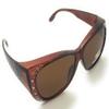 2 Pair The Starlet Polarized 55 mm Fit Over OTG Butterfly Rhinestone Sunglasses, 2 Brown view 3
