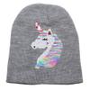 Childrens Girls Reversible Unicorn Sequins Beanie Hat (3-5 Years) (Grey) view 2