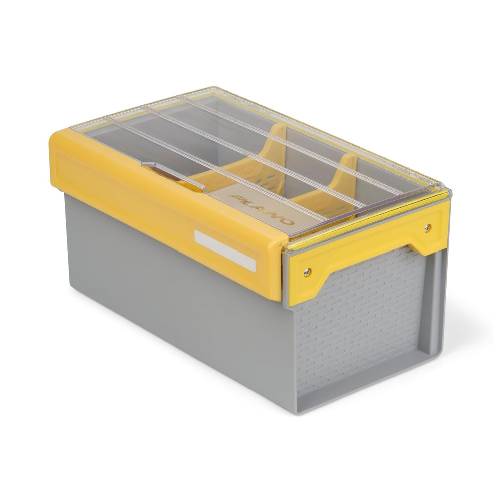 Plano EDGE Premium Plastics and Bulk Tackle Utility Box, Clear and Yellow, Rust-Resistant, Waterproof Bulk Premium Storage Organizer for Plastic Tackle