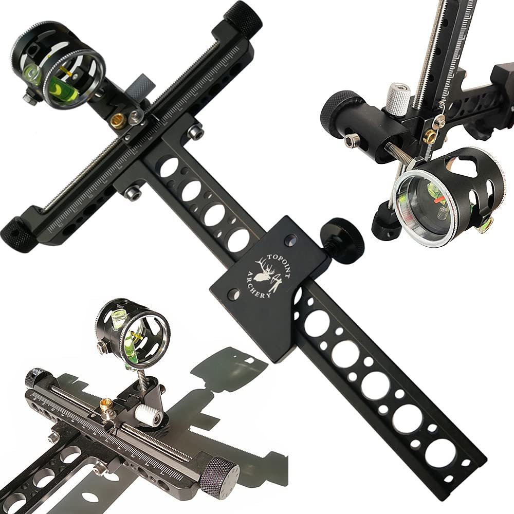 Compound Bow Sight 1 Pin with 4X Lens for Outdoor Shooting Training Target Tractice Suitable for Right Hand