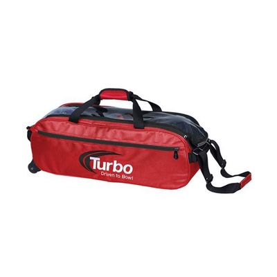 Turbo 3 Ball Pursuit Slim Triple Tote Bowling Bag- Red/Black