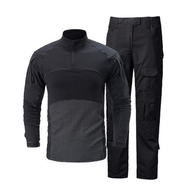 Airsoft Hunting Shooting Sports Battle Uniform BDU Tactical Combat Camouflage Clothing - Black - XXL