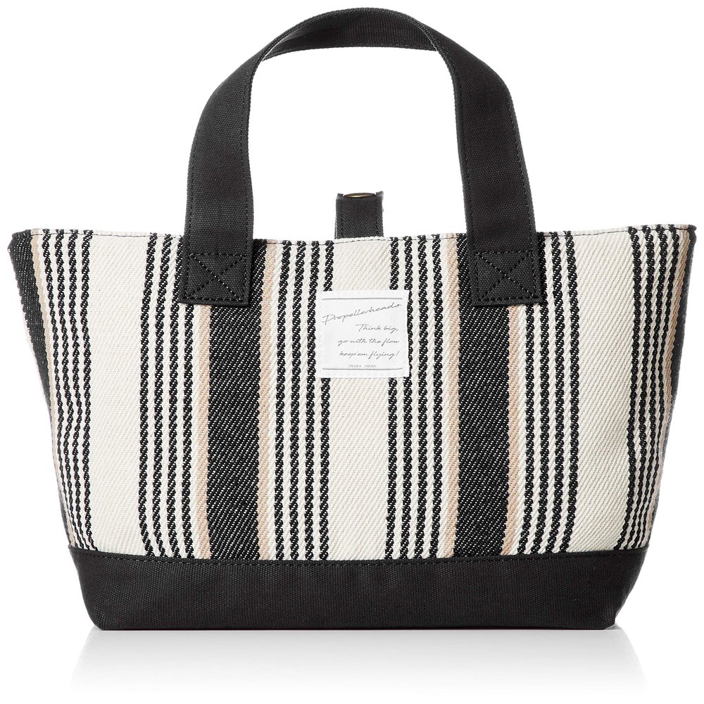Propeller Heads 11-1713 Lunch Tote with Striped Cotton Pouch, black (black 19-3911tcx)