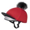 LeMieux Pom Pom Horse Riding Hat Silkwith 4 Way Stretch Fabric Coordinates with Base Layers & Saddle Pads - Equestrian Headgear - One Size - Chilli view 1