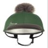 LeMieux Pom Pom Horse Riding Hat Silk with 4 Way Stretch Fabric Coordinates with Base Layers & Saddle Pads - Equestrian Headgear - One Size - Hunter Green view 1