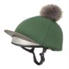 LeMieux Pom Pom Horse Riding Hat Silk with 4 Way Stretch Fabric Coordinates with Base Layers & Saddle Pads - Equestrian Headgear - One Size - Hunter Green view 3