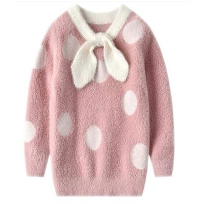 Winter Coat for Baby Girl Korean Soft Wool Sweater Knit Winter Coat for Baby Boy (6T) Pink