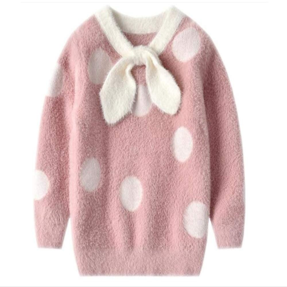 Winter Coat for Baby Girl Korean Soft Wool Sweater Knit Winter Coat for Baby Boy (6T) Pink