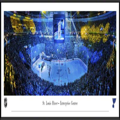 St. Louis Blues Banner Raising - 40.25x13.75-inch Standard Framed Print by Blakeway Panoramas