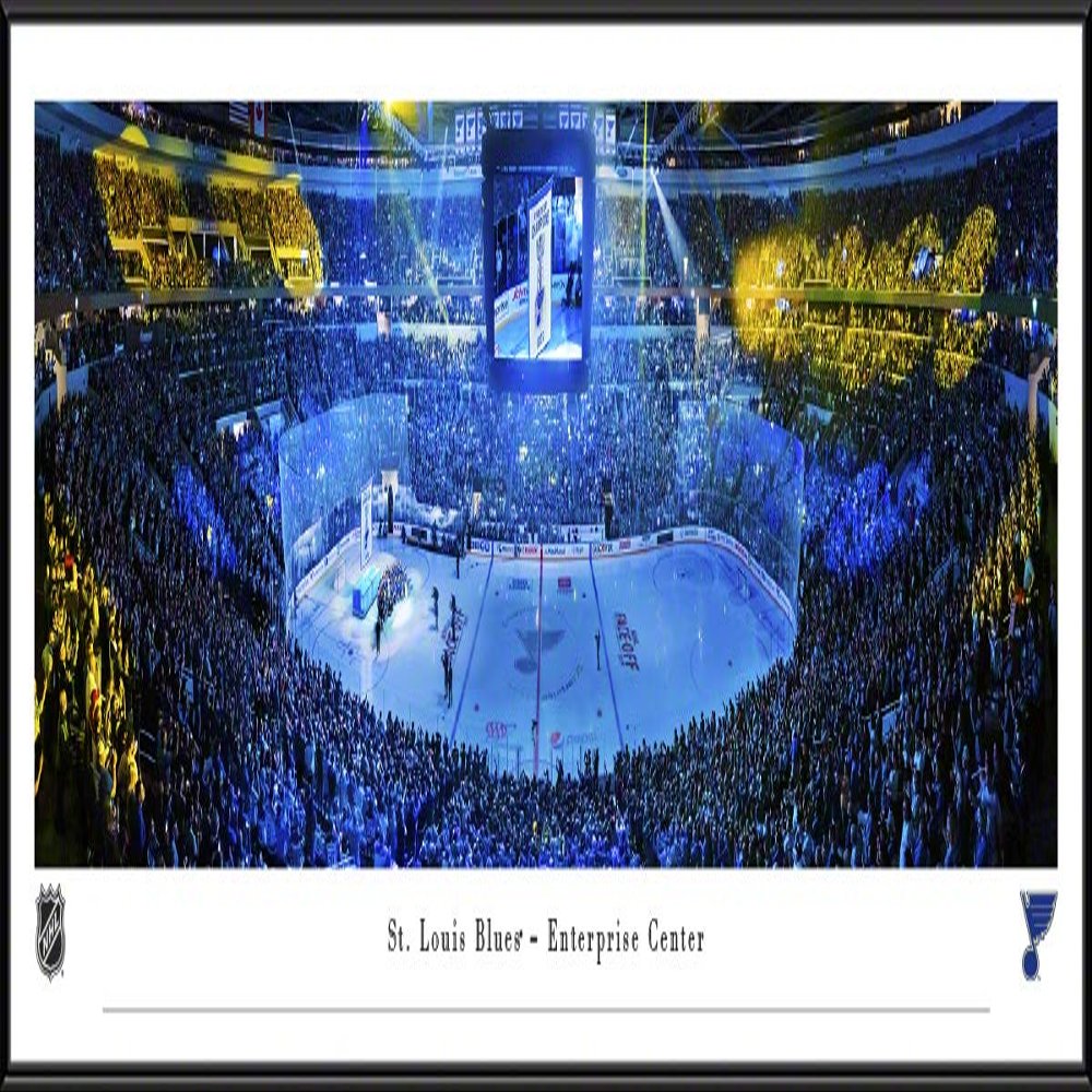 St. Louis Blues Banner Raising - 40.25x13.75-inch Standard Framed Print by Blakeway Panoramas