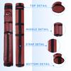 GSE Games & Sports Expert 2x2 Deluxe Hard Billiard Pool Cue Stick Carrying Case, Billiard Cue Case, Billiards Accessories (Oval - Burgundy) view 3