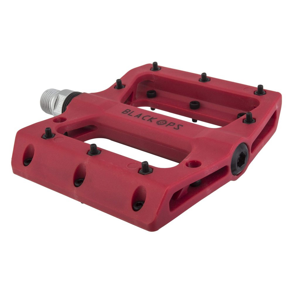 Black Ops Nylo-Pro 2 BMX Platform Bicycle Pedals (Red)