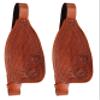 CHALLENGER Horse Western Hand Tooled Leather Replacement Plain Saddle Fenders Dark Tan 5205 view 1