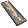 Woodchart Baja Peninsula 3-D Nautical Grey Frame, 13.5" x 43" view 2
