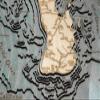 Woodchart Baja Peninsula 3-D Nautical Grey Frame, 13.5" x 43" view 3