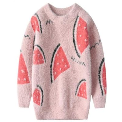 Winter Coat for Baby Girl Korean Cute Melon Soft Wool Sweater Knit Winter Coat for Baby Boy (5T) Pink