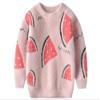 Winter Coat for Baby Girl Korean Cute Melon Soft Wool Sweater Knit Winter Coat for Baby Boy (5T) Pink view 1
