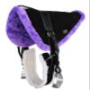 CHALLENGER Horse Western Leather Fur Padded Bareback Saddle Pad Cinch Stirrups Black 39149 view 1