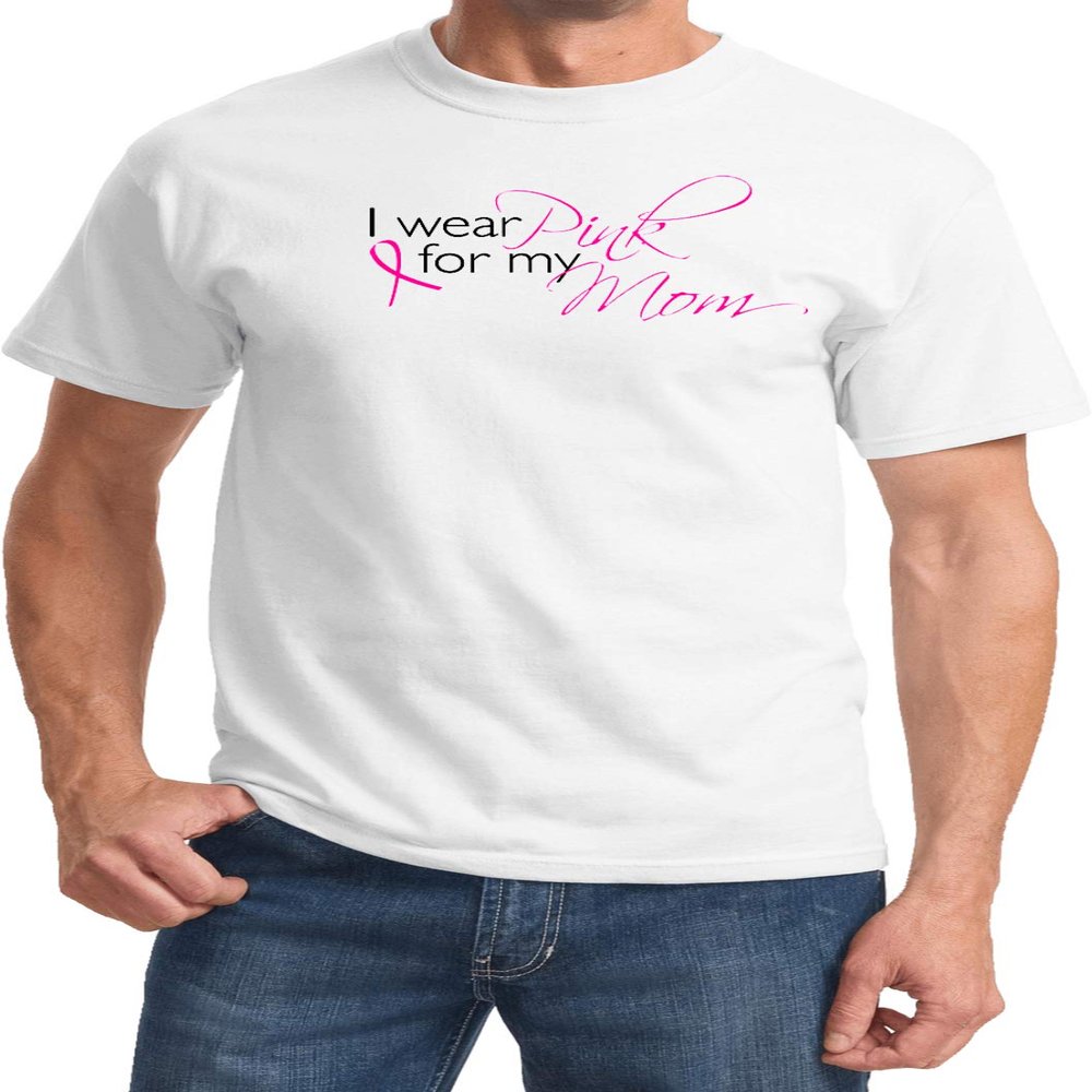 Breast Cancer I Wear Pink for My Mom Shirt, White 5XL