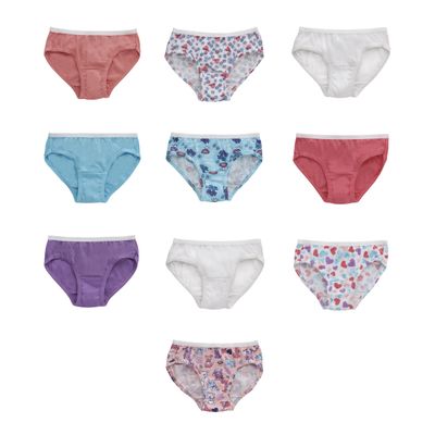 Hanes Girls and Toddler Underwear, Cotton Knit Tagless Brief, Hipster, and Bikini Panties, Multipack (Colors May Vary)