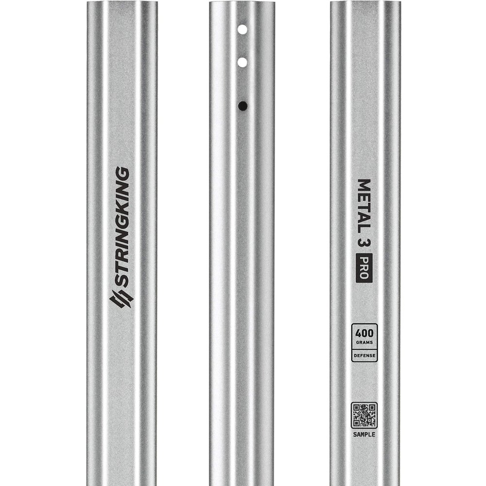 StringKing Men's Metal 3 Pro Defense Lacrosse Shaft 400 Grams (Silver)