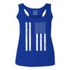 0075. Big Flag USA American Police Support Blue Lives Matter Thin Line Patriotic Style Women's Tank Top Racerback (Royal X Small) view 1
