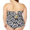 Anne Cole Women's Bandeau Blouson One Piece Swimsuit, Black White, 24W view 2