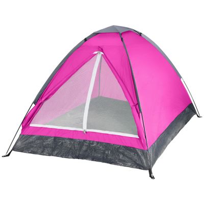 2 Person Camping Tent with Rain Fly and Carrying Bag - Lightweight Outdoor Tent for Backpacking, Hiking, or Beach Use by Wakeman Outdoors (Pink)