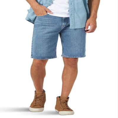 Classic Relaxed Fit Five Pocket Jean Short, Light Wash Flex, 33