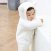Tianhaik Newborn Baby Winter Snowsuit Footed Coat Warm Thicken Jumpsuit Pram Hoodie Romper view 3