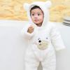 Tianhaik Newborn Baby Winter Snowsuit Footed Coat Warm Thicken Jumpsuit Pram Hoodie Romper view 4