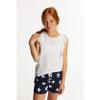 French Toast Girls' Lace Up Short, Navy Star, 4 view 3