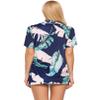 Ekouaer Womens Pajamas Set Comfy Cotton Short Sleeve Sleepwear Button Down Pjs Set(PAT2,Small) view 4
