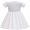 TriKalor Girls Dresses Short Sleeve Solid Color Skater Casual Twirly Dress with Pockets White 4-5T view 2